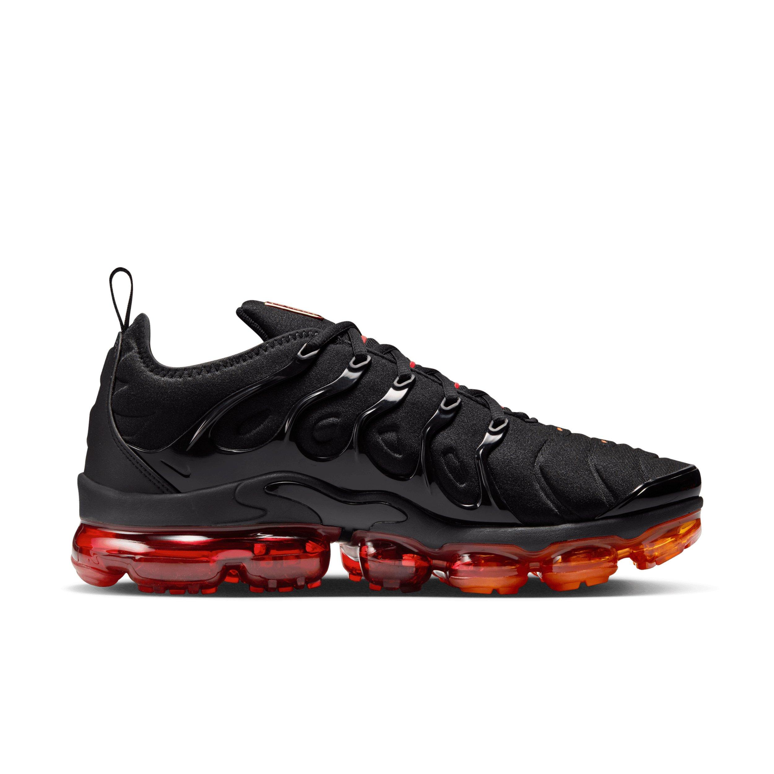 Nike Air VaporMax Plus "Black/Magma Orange/University Red/Light Smoke Grey" Men's Shoe - BLACK/ORANGE/RED/LT GREY